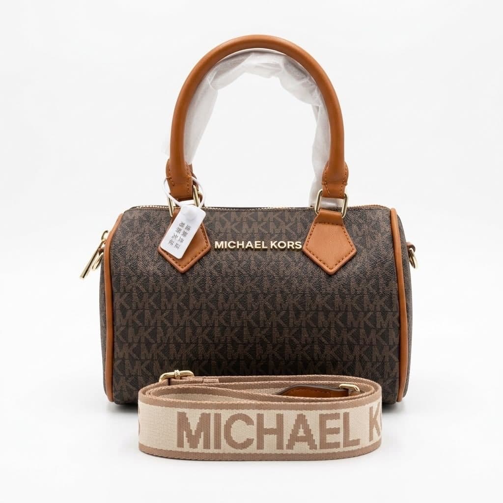 Michael Kors Bedford Barrel Satchel — Brown — view 1