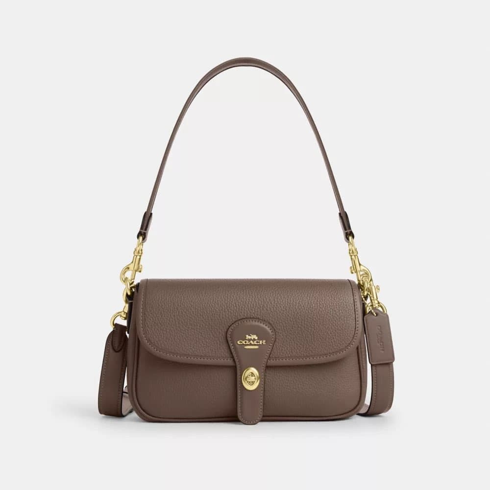 Coach Soft Tabby Shoulder Bag — Brown Leather — view 1