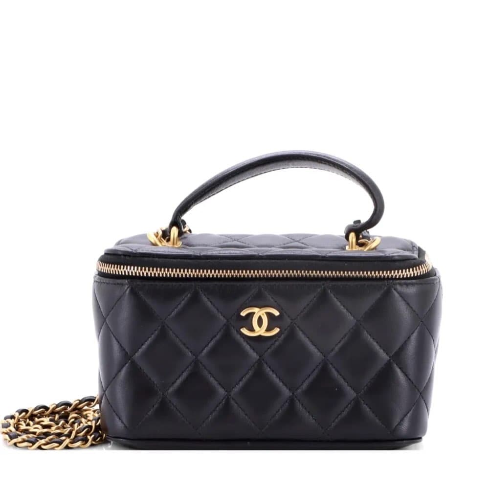Chanel Vanity Case with Chain — Black — view 1