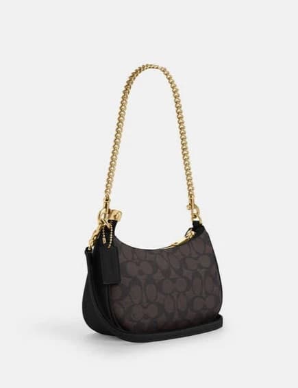 Coach Teri Shoulder Bag — Black Signature — view 1