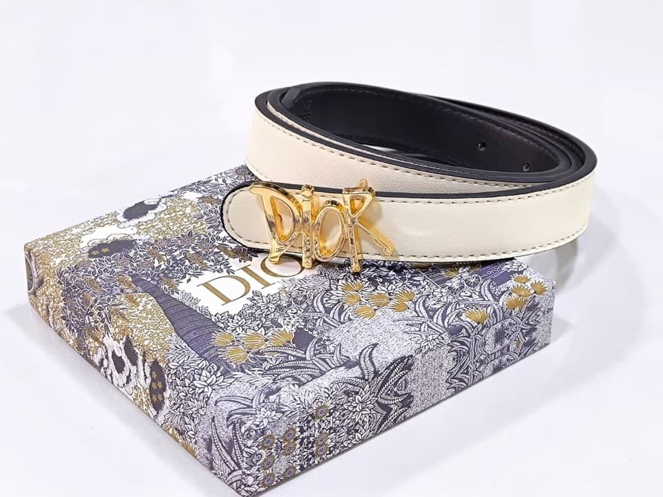 Dior Script Belt — Ivory — view 1