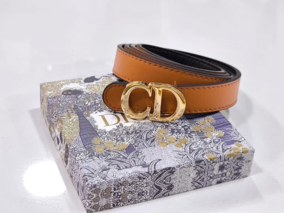 Dior CD Buckle Belt — Tan — view 1