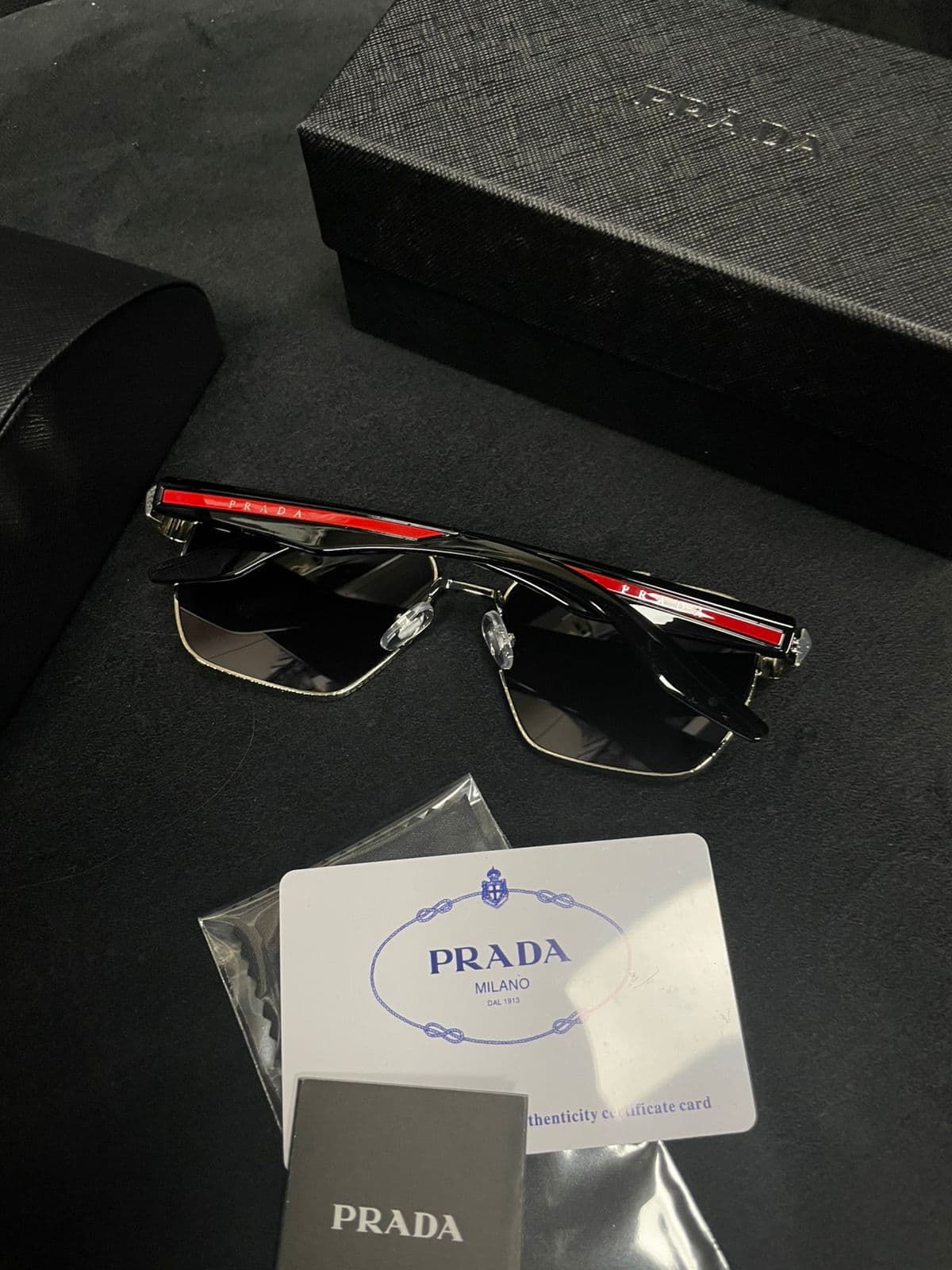 Prada Linea Rossa Navigator Sunglasses — Black — view 4