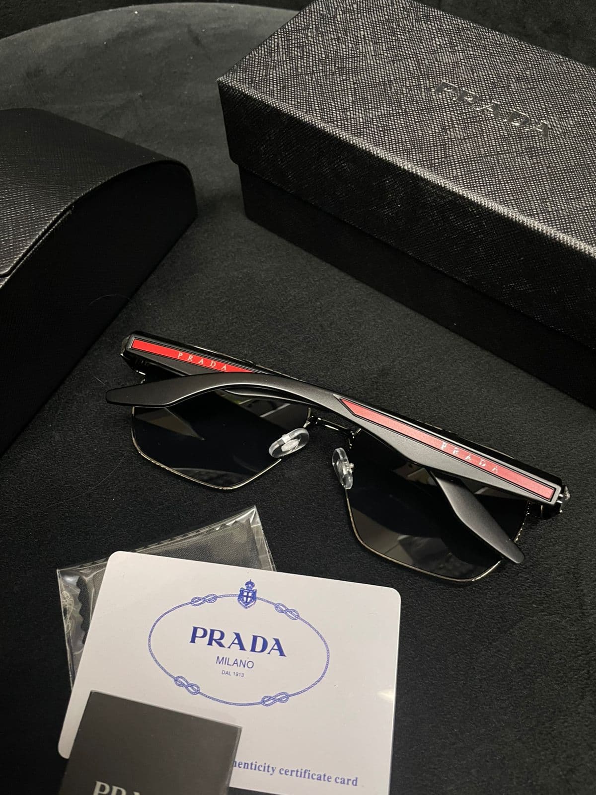 Prada Linea Rossa Navigator Sunglasses — Black — view 5