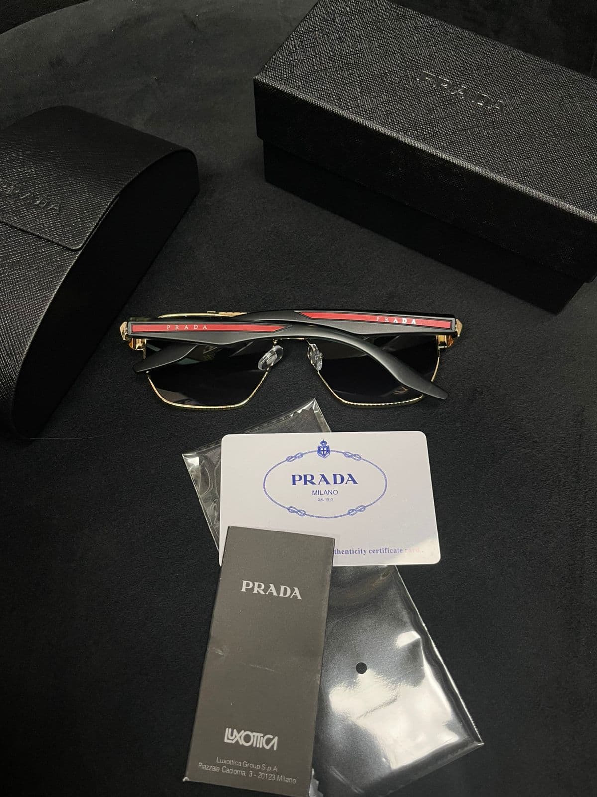 Prada Linea Rossa Navigator Sunglasses — Gold — view 2