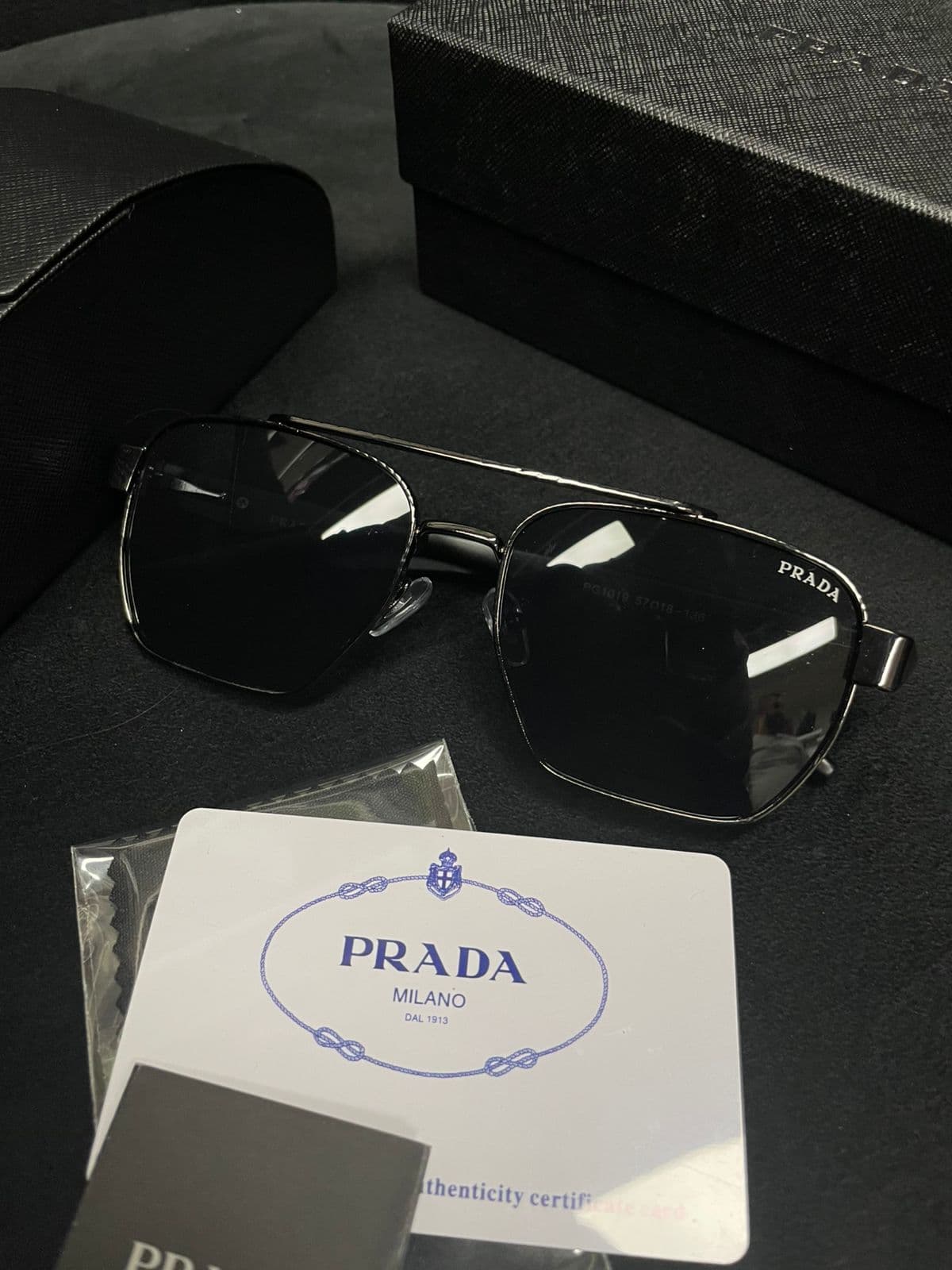 Prada Linea Rossa Navigator Sunglasses — Black — view 3