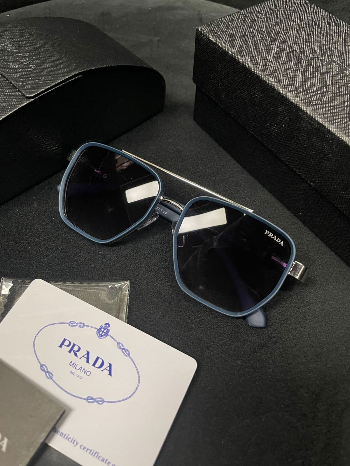 Prada Linea Rossa Navigator Sunglasses — Blue — view 1