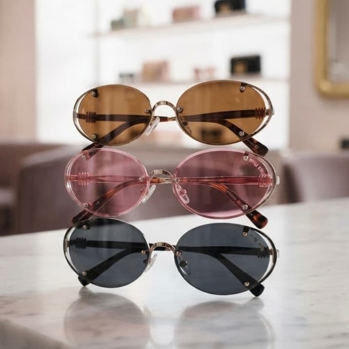 Miu Miu Rimless Oval Sunglasses — view 1