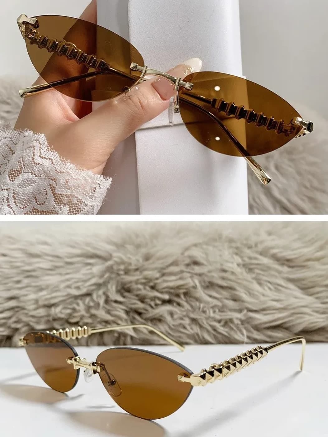 Cartier Rimless Cat-Eye Sunglasses — view 1